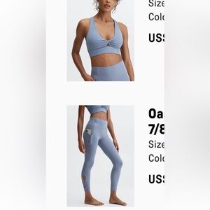 Fabletics small oasis pure luxe high waist leggings and medium oasis twist bra